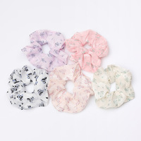 Nouveau Super Elastique à Cheveux en Forme d'Intestin de Cochon, Style Coréen, Petit Motif Floral, Elastique à Cheveux Fait Main Haut de Gamme pour Femmes