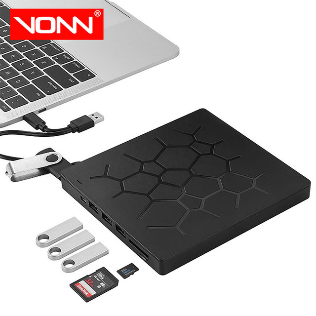 Support OEM External 12.7MM 7 In1 Optical Drive Multi-function DVD-RW CD-RW Drive Burner Writer Player for Laptop Notebook PC