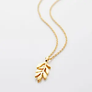 Inspire jewelry 18k gold plated Hanging Olive Branch Necklace leaf pendant necklace top selling jewelry gift wholesale