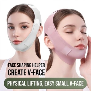 Maschera a compressione V-Line <span class=keywords><strong>per</strong></span> il viso, cinghia lifting nasolabiale, riduttore di doppio mento, bendaggio snellente completo <span class=keywords><strong>per</strong></span> il viso, <span class=keywords><strong>per</strong></span> <span class=keywords><strong>dormire</strong></span>, 1 anno - Product Image 1