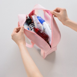 Sac de voyage pour maquillage imperméable pour femmes, design d'usine, fermeture éclair, logo transparent personnalisé, pochette cosmétique transparente en PVC - Product Image 4