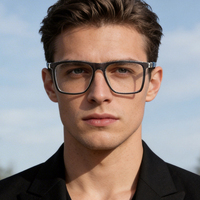 Lunettes de vue et de soleil pour hommes avec monture en acétate, charnière flexible à 360 degrés, motif animal personnalisé - Écologique
