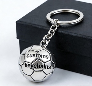 Your Custom Logo Light Weight Silver Silk Screen Printed Metal Aluminum Alloy Custom Engraved Football Keychain