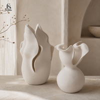Vase à fleurs en céramique Jossin Art, forme de pétale abstraite, finition mate, pour salon et table d'intérieur