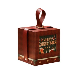 Sang Trọng Giáng Sinh Hộp Quà Tặng Với Giấy Không Thấm Nước Và <span class=keywords><strong>PU</strong></span> Xử Lý Xách Tay Trái Cây Bao Bì Cho Đêm Giáng Sinh Món Quà Thanh Lịch Gói - Product Image 5
