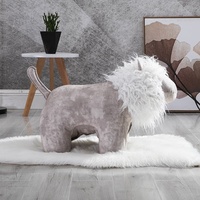 Jiayaoqi — tabouret moderne Simple en fourrure de mouton, pouf de haute qualité Animal, tabouret usb blanc de salle de séjour, Simple et en acier inoxydable