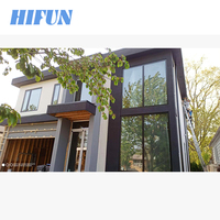 HIFUN, gran oferta, ventanas de aluminio de 5 + 20A + 5mm de doble acristalamiento baratas, vidrio de baja emisividad, ventana abatible de aluminio insonorizada con rotura térmica