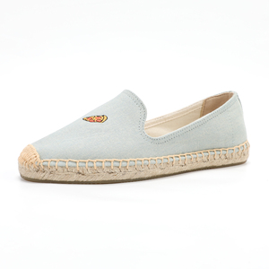 Outlet di fabbrica in <span class=keywords><strong>Denim</strong></span> semplice da donna espadrillas per Pizza con motivo ricamato mocassini in tela <span class=keywords><strong>scarpe</strong></span> basse estive di vendita calda - Product Image 6