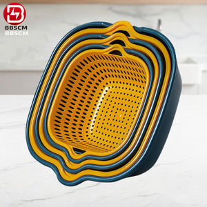 Set di 6 Cestelli in Plastica per Lavaggio e Drenaggio di Frutta e Verdura, Ciotola per Pulizia Lavello, Utensili da Cucina - Product Image 1