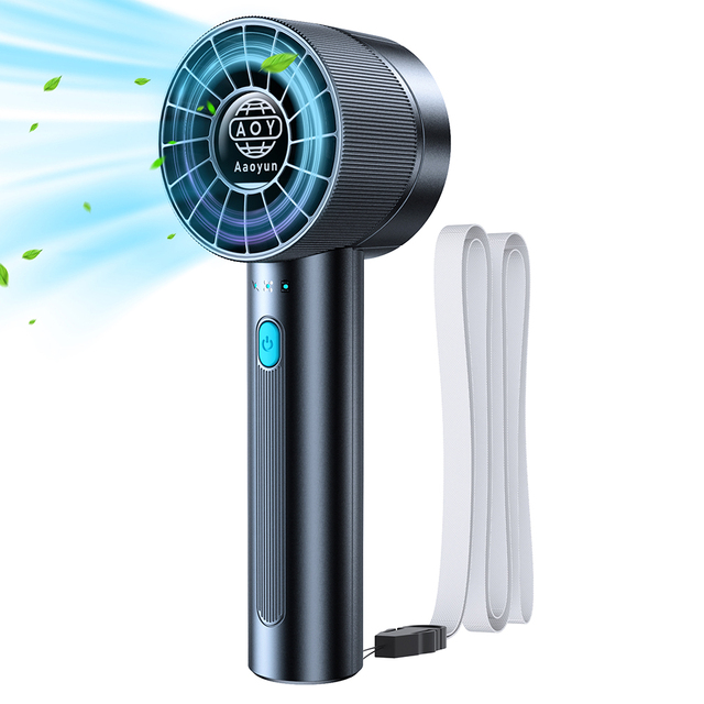 Aaoyun High Speed Rechargeable Cooling Portable Turbo Handheld Fan Hot Sale Wireless Digital Hand Held Pocket Mini Fan