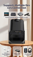 Mini projecteur de poche, téléphone portable, mise en miroir d'écran filaire, 1080P, stéréo HIFI, Airplay/Miracast, projecteur LCD portable, 30 000 heures