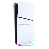 Support vertical PG-P5S025S en ABS avec éclairage d'ambiance RGB pour console de jeu PS5 Slim Pro – Accessoire universel de support de jeu