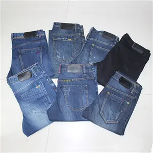 Stock utilisé jeans de mode hommes jeans skinny stocks vêtements excédentaires jeans en denim pas cher pour hommes lots de stock mélangés