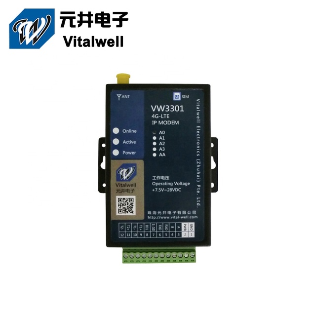 Vitalwell VW3301 IoT 4G LTE IP Long Range Wireless Modem with RS485 Interface Cloud Data Exchange for Communication & Networking