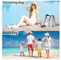 Sac de plage de luxe en néoprène de couleur unie, imperméable, pour femme, avec poche zippée portable, sac à bandoulière, accessoire d'été
