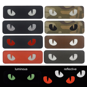 <span class=keywords><strong>Autocollant</strong></span> réfléchissant pour sac en <span class=keywords><strong>tissu</strong></span> nylon découpé au laser, motif œil de chat, badge tactique, avec <span class=keywords><strong>velcro</strong></span> - Product Image 1