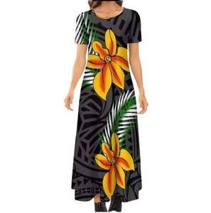Vendita Calda: Abito Polinesiano con Design Tribale Personalizzato, Sexy per Feste Serali e Nightclub, Taglie Grandi fino a 8XL, Lunghezza al Ginocchio, Maniche Corte, Casual - Product Image 1