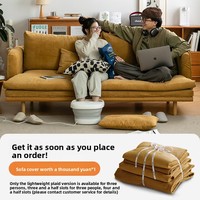 Ensemble de canapés Chesterfield nordiques en tissu, plusieurs tailles, rembourrage en éponge, canapé-lit, housse lavable, design moderne, pieds en bois, salon