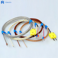 HH-K-24 High Temperature Thermocouple Sensing Wire K Type Fiberglass Braid Solder Joint Thin-film Probe SMT Furnace OEM ODM IP68