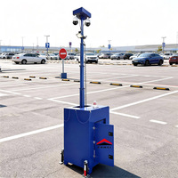 Torre de Videovigilancia Móvil con Mástil de 6m e Instalación de Cámara PTZ para Seguridad en Obras de Construcción