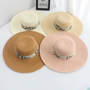 Outdoor Handmade Foldable Wide Brim Straw Sun Beach Hat Summer Beach Big Floppy Straw Hat