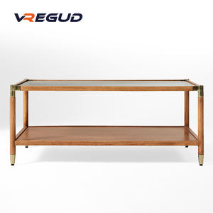 Mesa de centro Rectangular de madera maciza y vidrio de lujo <span class=keywords><strong>Arnet</strong></span>, diseño Retro moderno para el hogar, oficina y muebles de sala de estar - Product Image 2