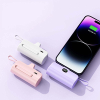 Mini Power Bank Porte-clés 5000 mAh avec Câble Intégré et Écran LCD – Vente en Gros Usine – Portable pour Voyages et Activités de Plein Air