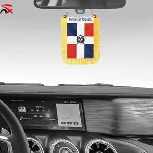 Bandera Miniatura de República Dominicana al por Mayor con Borde Dorado y Cuerda para Colgar, Recuerdo - Product Image 4