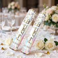 Canons à confettis papillons blancs de 30 cm, torsadables à la main, personnalisables, pour mariages, célébrations et fêtes