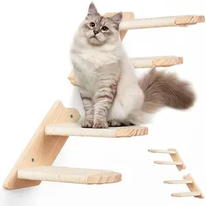 Gran oferta, muebles de juguete para jugar en interiores de madera montados en la pared, escalones para gatos