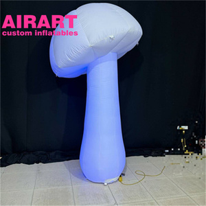 Hongo Inflable Blanco Iluminado con LED, Decoración de Hongo Inflable con Cabeza Inclinada para Fiestas - Product Image 6