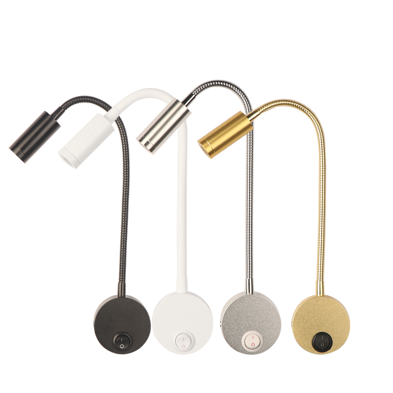 3W LED Gooseneck Reading Lamp - Qiliang Hotel-grade Wall-mounted Bedside Light