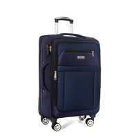 Chariot à bagages souple de haute qualité Valise Spinner Roues Nouveau Design Vente en gros Logo personnalisé Tissu imperméable Polyester de transport