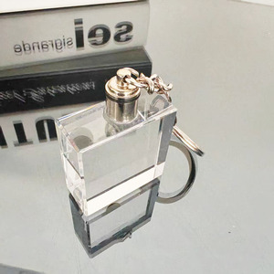 Wholesale 35*35*15MM K9 Crystal Keychains LED Light <b>Customized</b> Laser Engraving Crystal <b>Key</b> Ring for Xtool F2 UV - Product Image 2