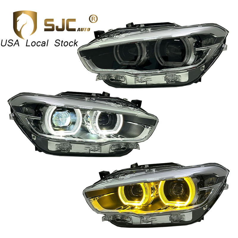 Sjc Auto Parts Automotive Yellow White Dual-Color Angel Eyes Headlight For BMW 1 Series F20