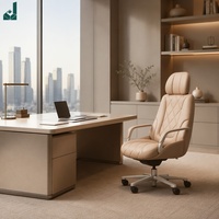 Chaise de bureau exécutive moderne à dossier haut en cuir avec design de surpiqûres en losange pour bureau de PDG et salle de réunion