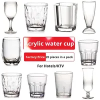 Tasse en acrylique transparente PC tasse à eau en plastique Anti-chute pour thé jus bière boisson pour Bar Restaurant fête
