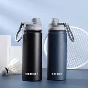 Bouteille d'eau de sport étanche avec LOGO personnalisé fiole isolée de 18oz en acier inoxydable à double couche pour l'extérieur