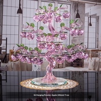 Décoration d'intérieur en cristal : Arbre de richesse en forme de pomme et de lingot, Arbre fruit de la paix - Design moderne et minimaliste, Cadeaux créatifs pour le Nouvel An et les mariages