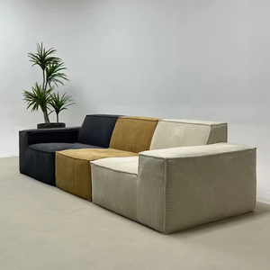 Modular Sectional Chesterfield Two Seat Lazy Compressed <b>Bed</b> Set Square Shape Fabric Cover Modern Design Mall Use 40D Foam Vacuum - Product Image 1
