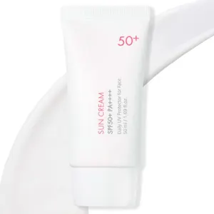 Protector solar tintado Spf 50 de larga duración, resistente al agua, sin blanco fundido, fuerte protección UV, óxido de zinc, protector solar mineral SPF tintado