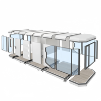 Capsule hôtelière de glamping au design spatial, maison conteneur mobile robuste et personnalisée, bureau de luxe créatif et tendance