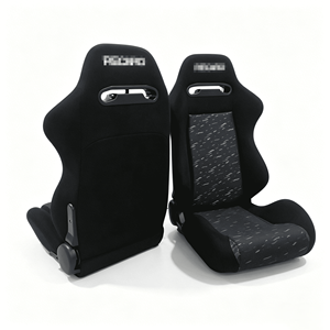 Sièges baquet de course universels Recaro en cuir et PVC imperméables rouges, personnalisés par le fabricant RE03 - Product Image 2