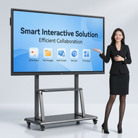 Pizarra Interactiva 4K de 65, 75 y 86 Pulgadas, Precio de Fábrica, Pantalla Táctil Todo en Uno para Microsoft Teams, Zoom y Google Meet