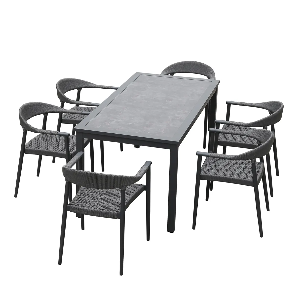 Set da pranzo Sedia Mobili Da Giardino sedie Da Tavolo In Alluminio con la corda per la piattaforma terrazza hotel mobili