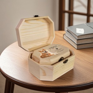 Urna Conmemorativa de Madera Octogonal Hecha a Mano, Ecológica y de Lujo, para Mascotas, Perros y Gatos, Cajas para Cenizas de Mascotas Pequeñas - Product Image 6