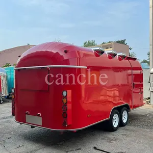 Camion de cuisine mobile personnalisé Canche 5m Red Ice Cream pour la vente de glaces en rue - Product Image 1