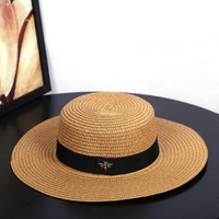 Chapeau de paille pour dames en papier sombrero mujer peint d'une seule pièce OEM ODM pour filles de l'ouest de la chine plat vintage canotier pour l'été