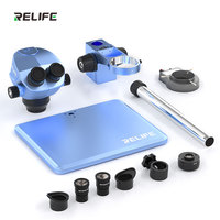 Microscope stéréo trinoculaire HD RELIFE RL-M7T-B11 + Source de lumière RL-033M + Adaptateur 0.5CTV + Caméra HD 4K MC1