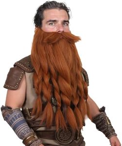 Novità realistiche vichine nane Pre-stile intrecciato capelli sintetici Cosplay e barba finta di Halloween - Product Image 1
